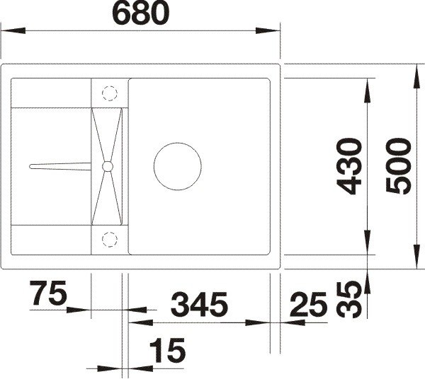 Blanco Metra 45 S Compact biela soft