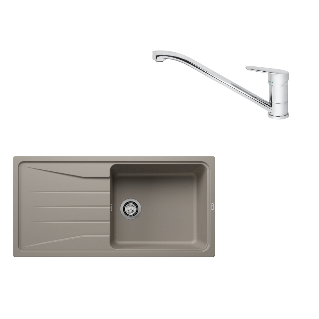 SET218 - Gránitový drez Blanco Sona XL 6 S tartufo + Kuchynská batéria Rosan King JA381001 chróm