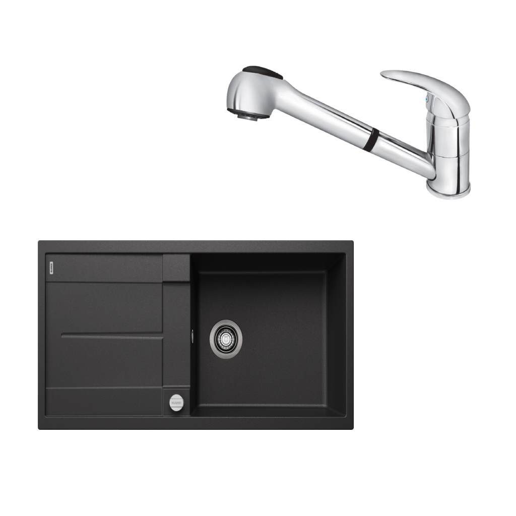 SET652 - Gránitový drez Blanco Metra XL 6 S antracit + Kuchynská batéria Rosan King J385001 chróm