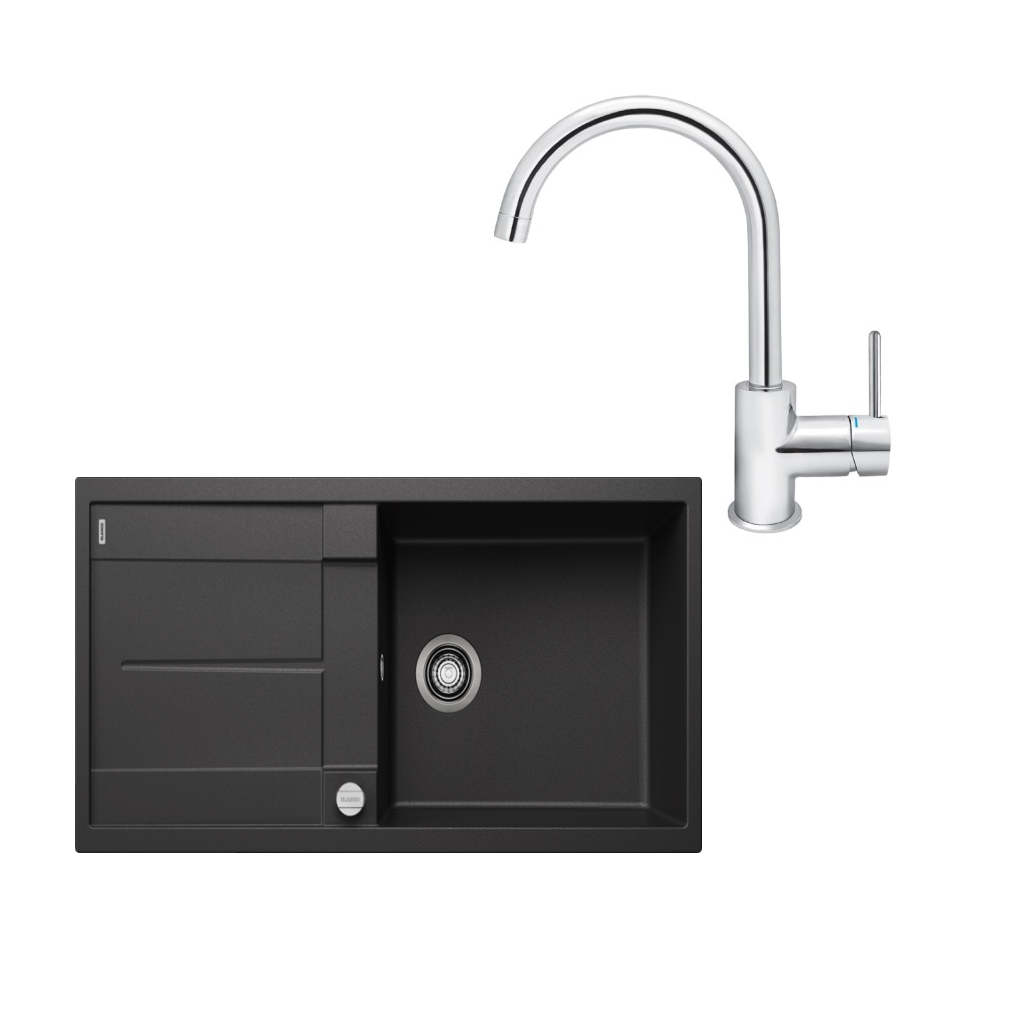 SET654 - Gránitový drez Blanco Metra XL 6 S antracit + Kuchynská batéria Rosan Zerro JZ38101 chróm