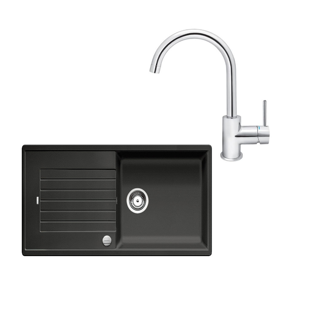 SET434 - Gránitový drez Blanco Zia XL 6 S antracit + Kuchynská batéria Rosan Zerro JZ38101 chróm