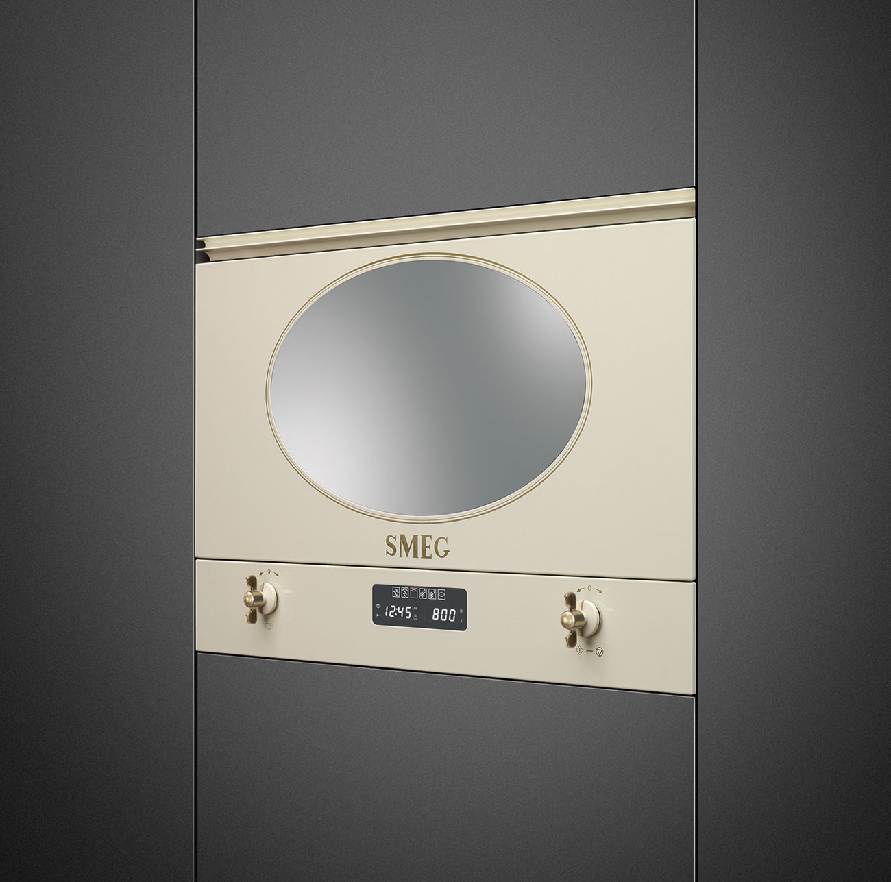 Vstavaná mikrovlnná rúra Smeg Colonial MP822PO krémová