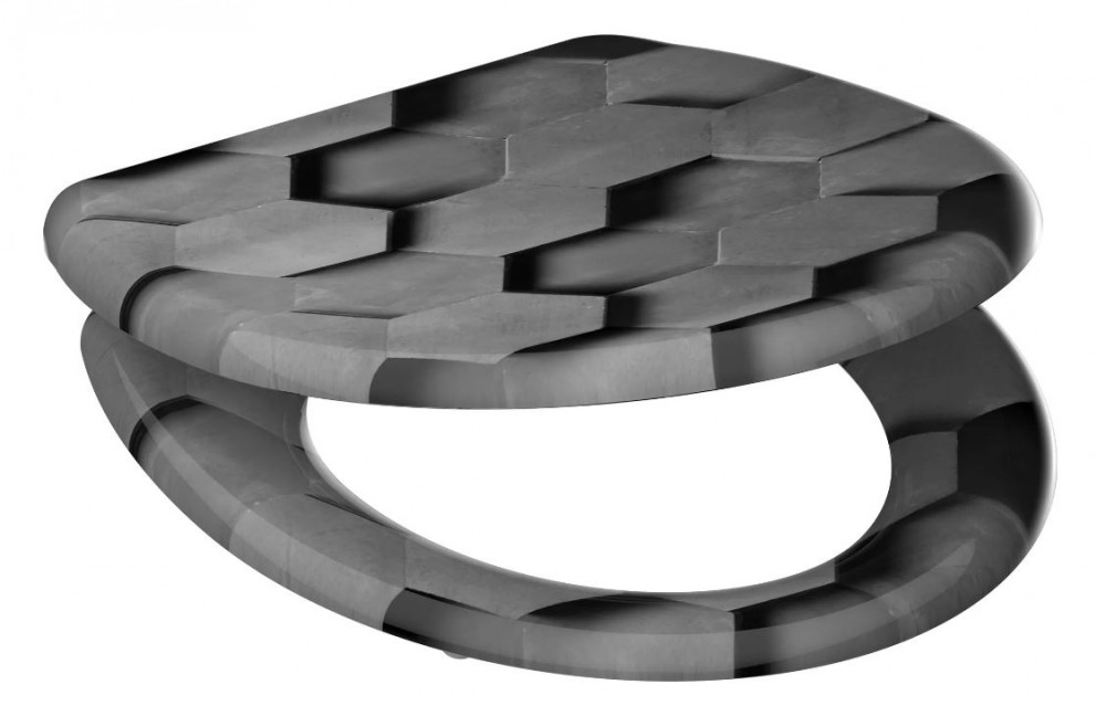 Schütte Grey Hexagons | Duroplast HG, Duroplast, Soft Close