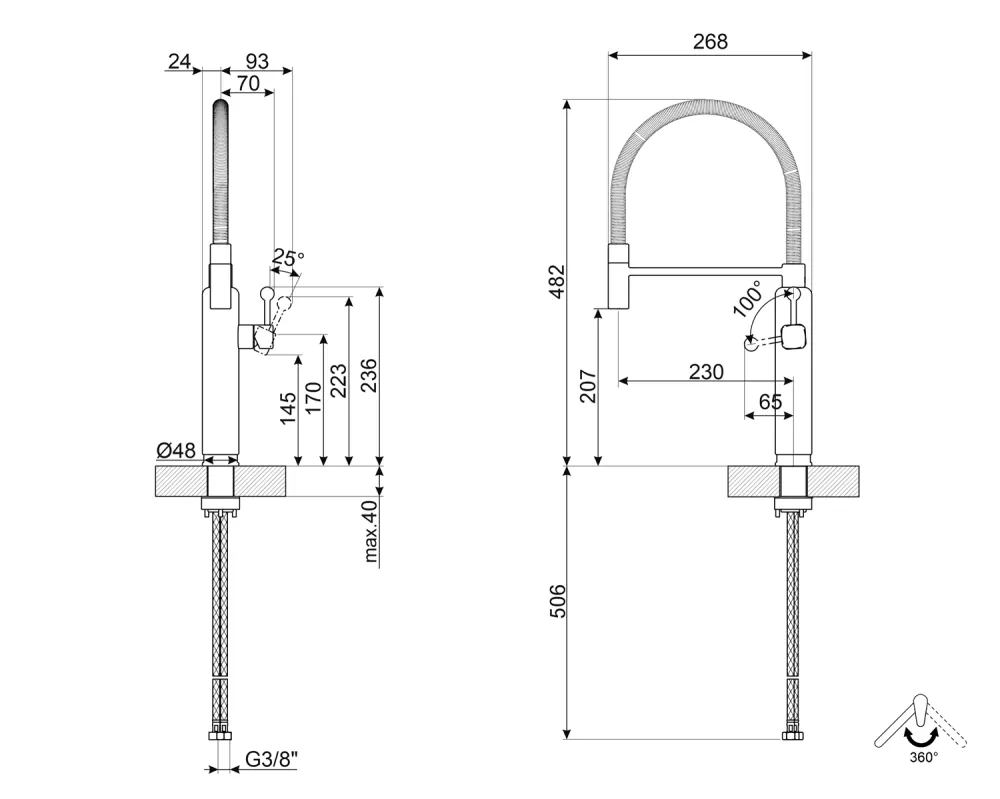Kuchynská batéria Smeg MDF50BL čierna