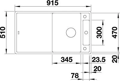 Blanco Axia III 5 S sivá vulkán s excentrom + drevená krájacia doska