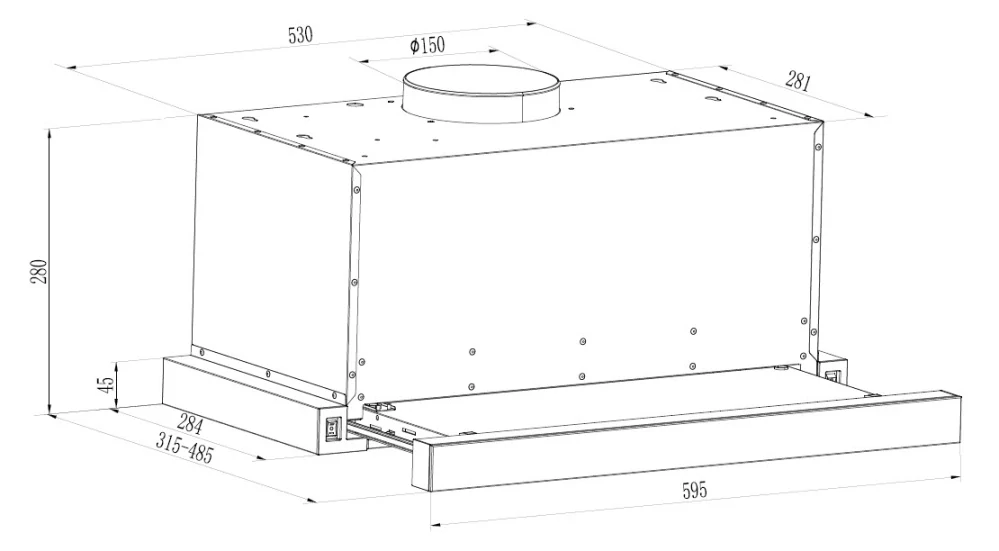 Evido Slimlux 60X teleskopický odsávač pár 60 cm – nerez (inox)