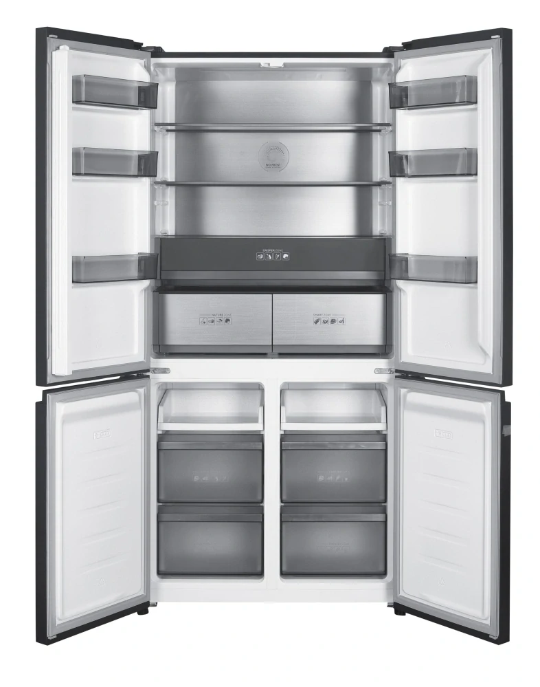 Evido Space Fit 505B americká chladnička s mrazničkou 505 l – 4 dvere – čierne sklo