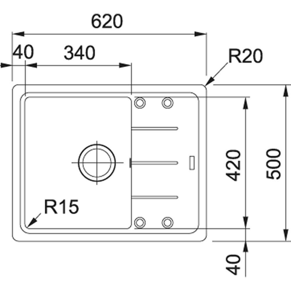 Franke Basis BFG 611-62 Fragranit Piesková