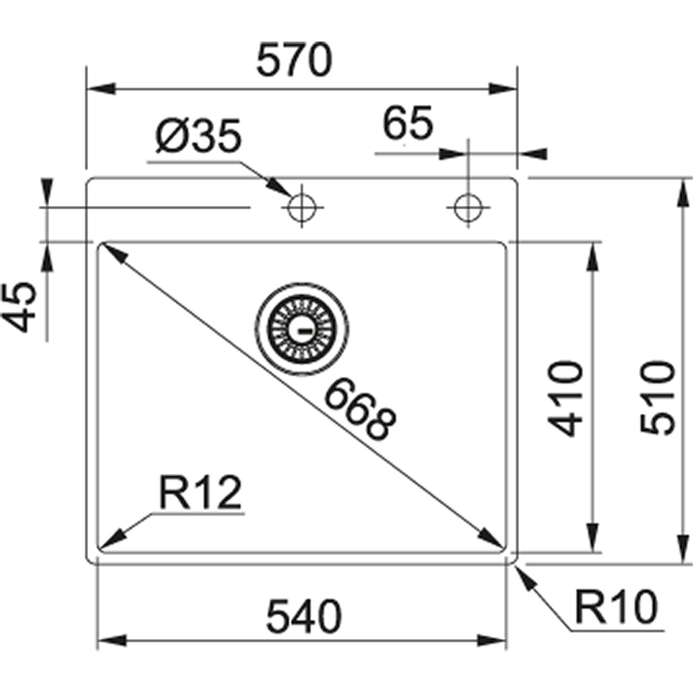 Franke Box BXX 210/610-54 TL nerez
