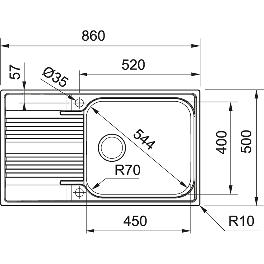 Franke Smart SRX 611-86 LB nerez