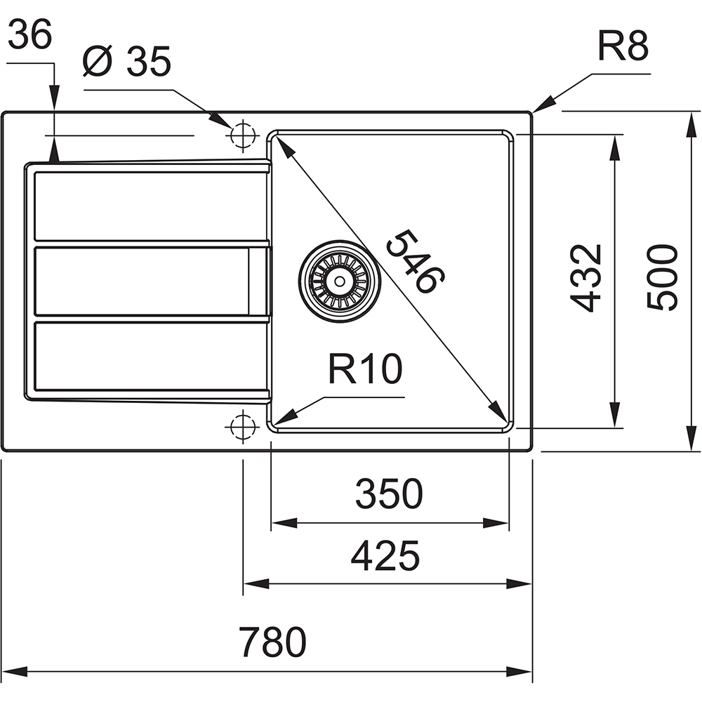 Franke Sirius 2.0 S2D 611-78 Tectonite Čierna