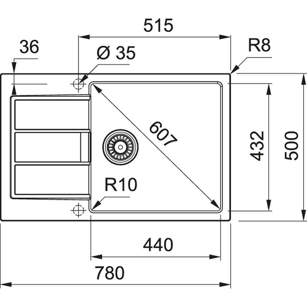 Franke Sirius 2.0 S2D 611-78 XL Tectonite Biela
