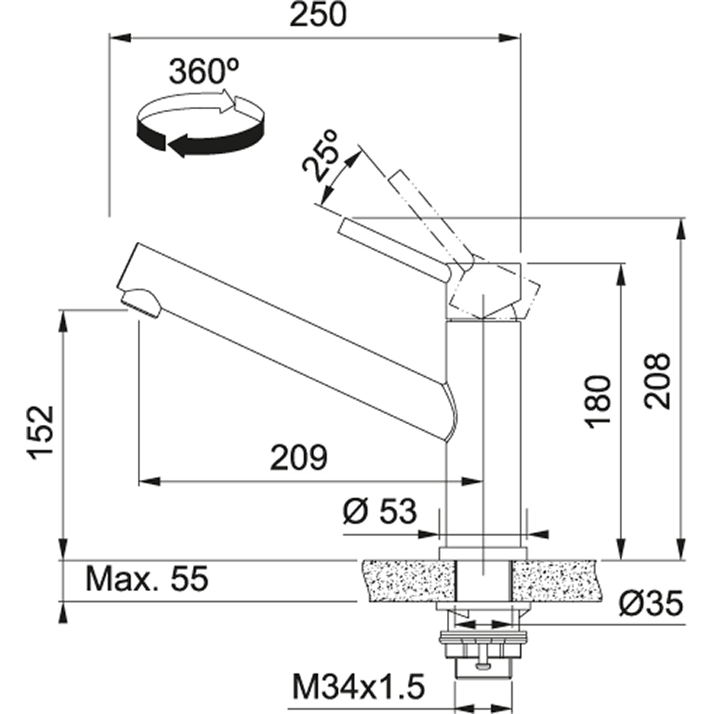 Franke FC 9290 ORBIT Bez sprchy Celonerez