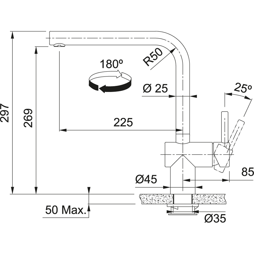 Franke FC 5489 ATLAS NEO SENSOR Bez sprchy Celonerez Čierna PVD