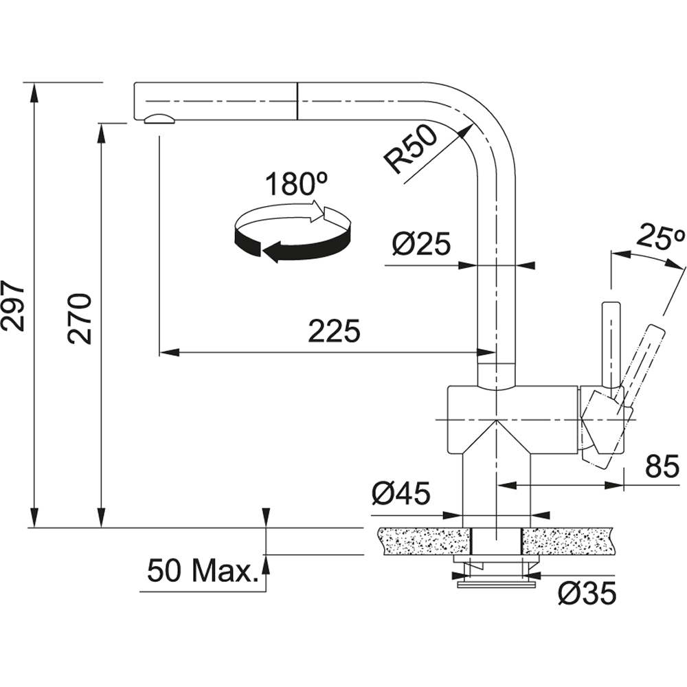 Franke FC 5523 ATLAS NEO SENSOR S vyťahovacou koncovkou Celonerez