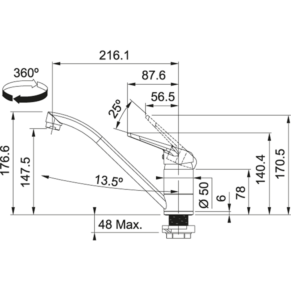 Franke FC 6301 Beztlaková Bez sprchy Chróm