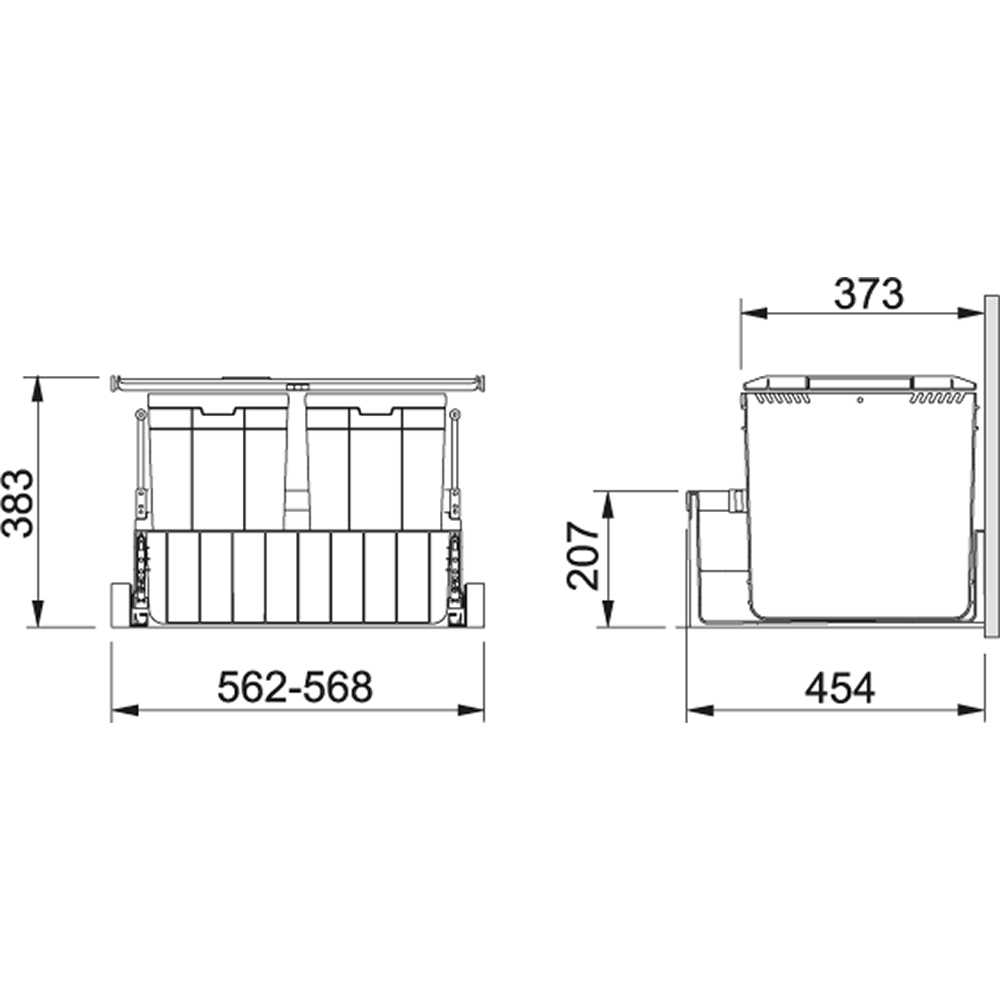 Franke Sorter 300-45 Trio 2x10l, 1x22l
