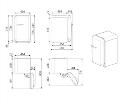 Minibar Smeg FAB5RPG5 pastel zelená pravý pánt