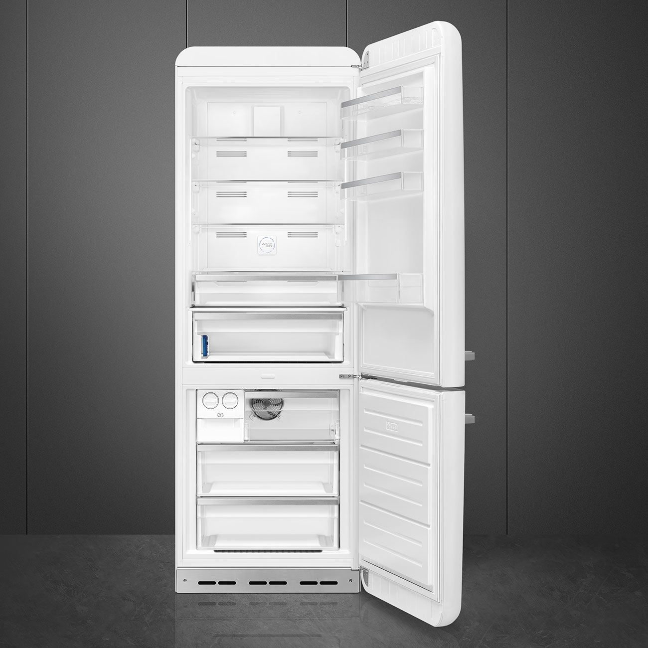 Kombinovaná chladnička s mrazničkou Smeg FAB38RWH5 biela pravý pánt