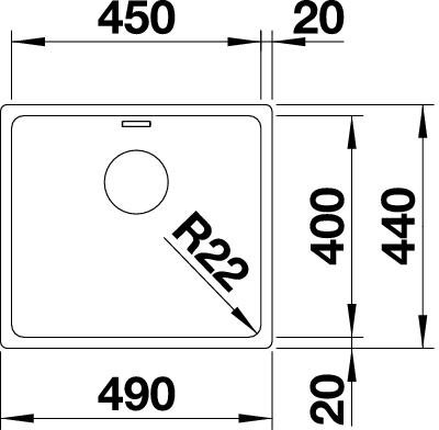 Blanco Andano 450-U nerez