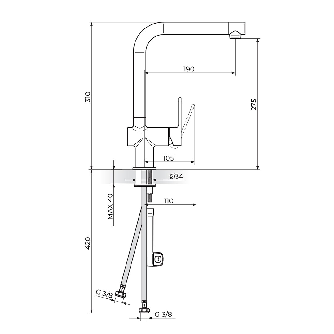 SET281 - Gránitový drez Blanco Zia 45 S čierna + Kuchynská batéria Rosan S2 238201 chróm