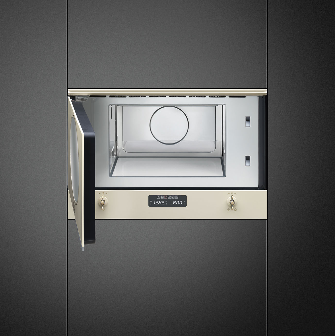 Vstavaná mikrovlnná rúra Smeg Colonial MP822PO krémová