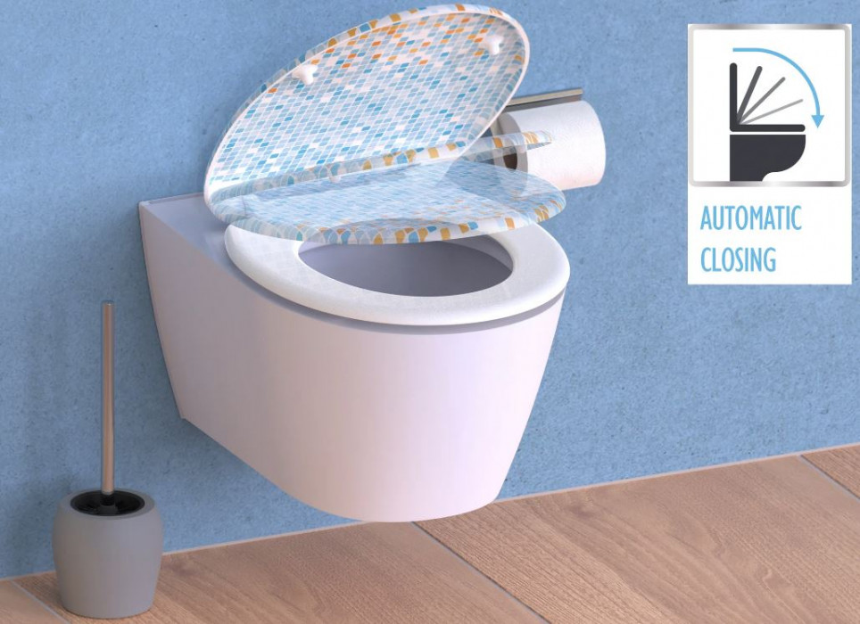Schütte Mosaik Blau-Orange | Duroplast, Soft Close