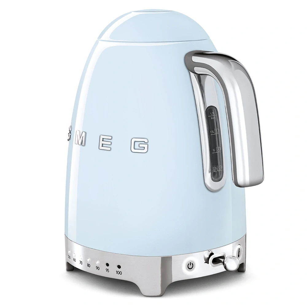 Rýchlovarná kanvica Smeg KLF04PBEU s variabilnou teplotou pastel modrá