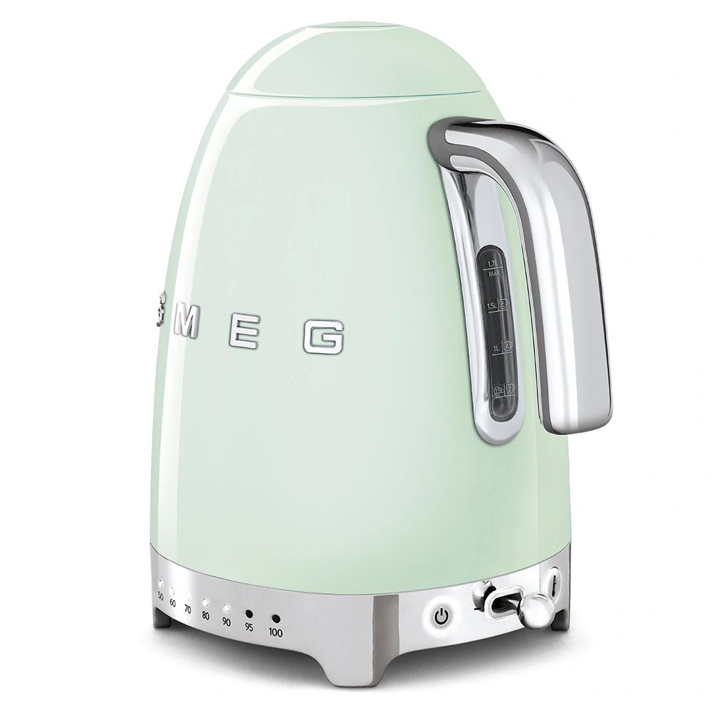 Rýchlovarná kanvica Smeg KLF04PGEU s variabilnou teplotou pastel zelená
