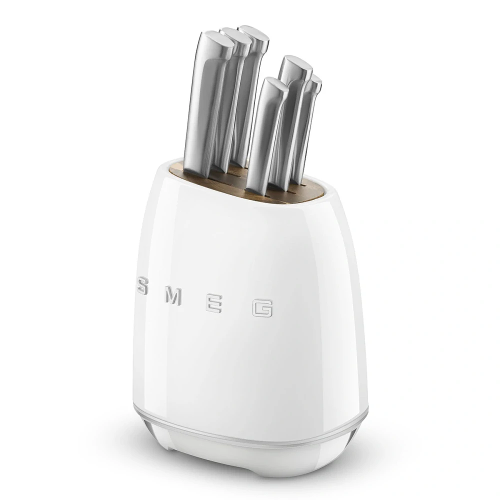 Smeg sada 6 nožov v bloku KBSF02WH biela