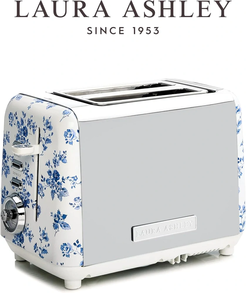 Laura Ashley hriankovač China Rose – 2-plátkový retro toaster s kvetinovým vzorom