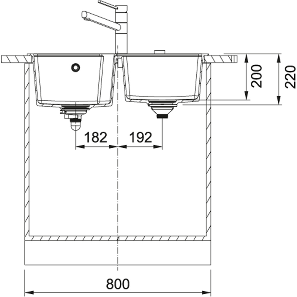 Franke Urban UBG 620-78 Fragranit Šedý kameň
