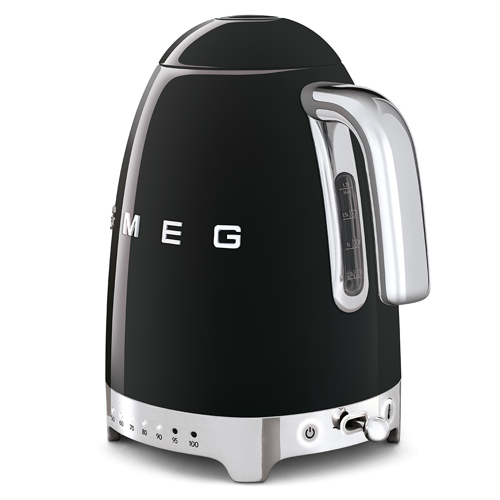 Rýchlovarná kanvica Smeg KLF04BLEU s variabilnou teplotou čierná
