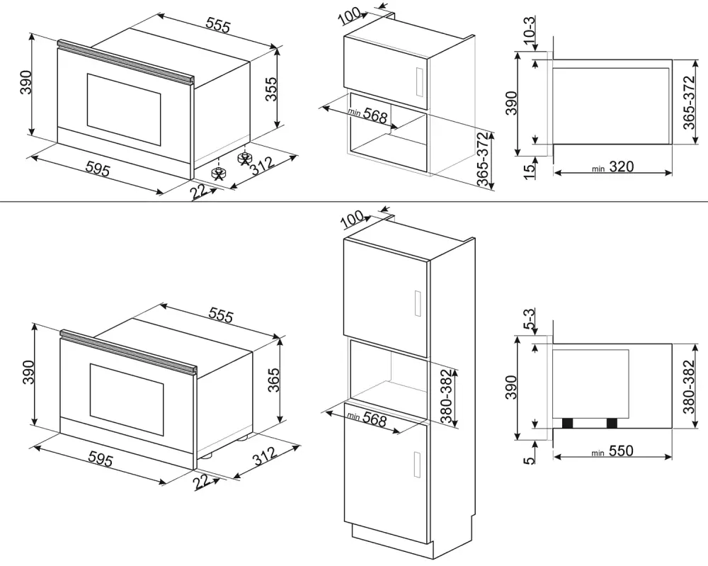 Vstavaná mikrovlnná rúra Smeg Linea MP122S1 strieborná