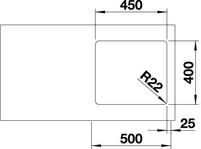 Blanco Andano 450-U nerez