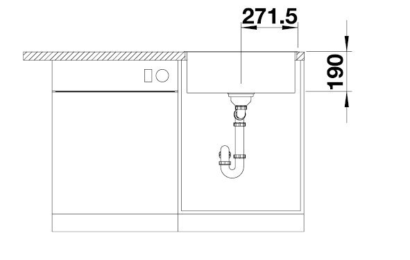 Blanco Subline 500 IF/A SteelFrame čierna s tiahlom