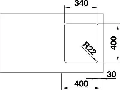 Blanco Andano 340-U nerez