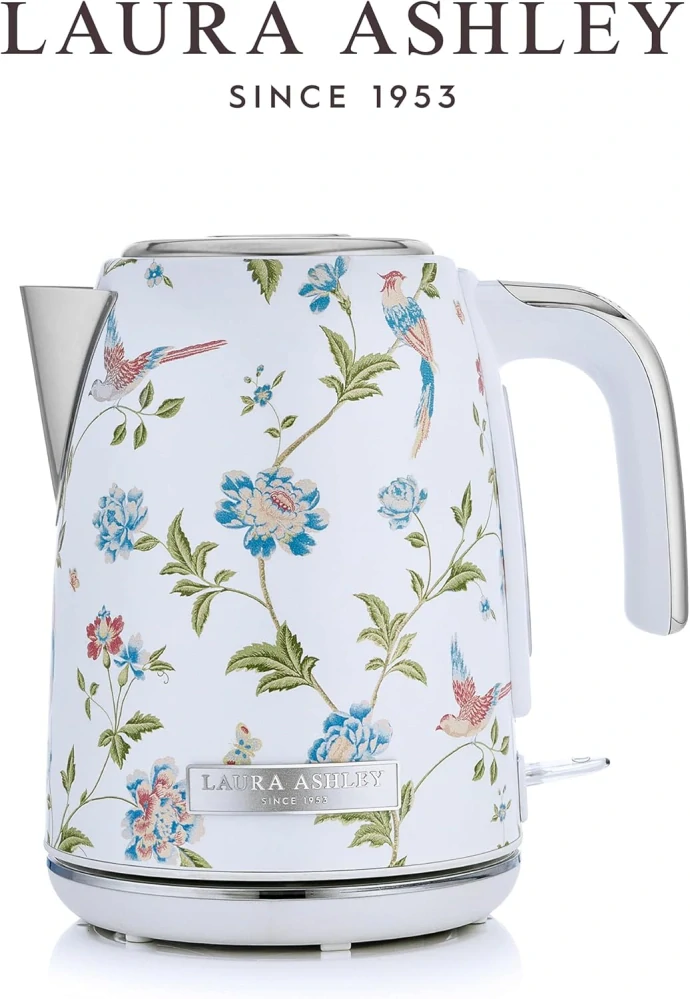 Laura Ashley rýchlovarná kanvica Elveden White 1,7 l – elegantná biela kanvica s jemným vzorom Elveden