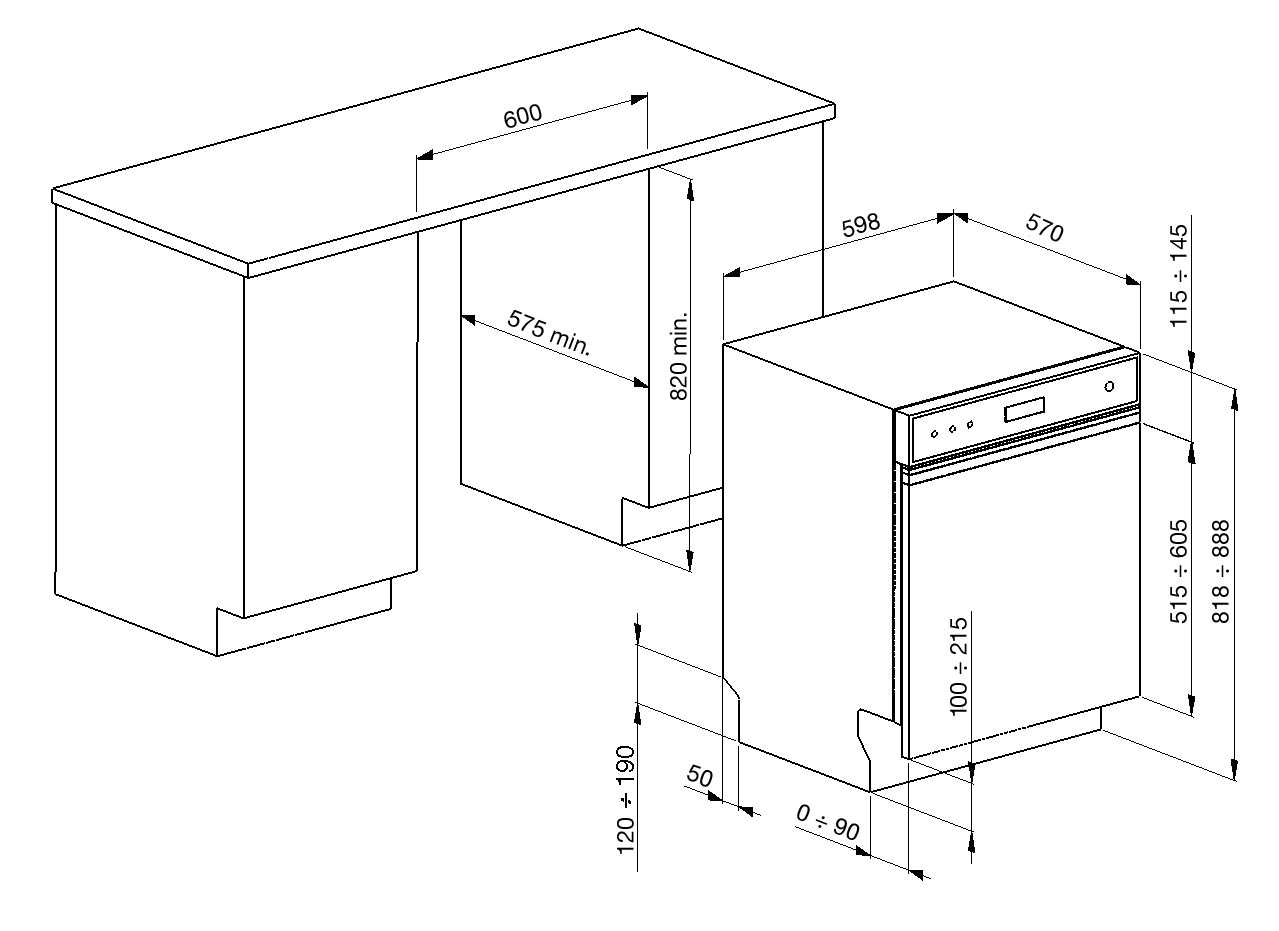 Umývačka riadu Smeg Universal PL364CN čierna