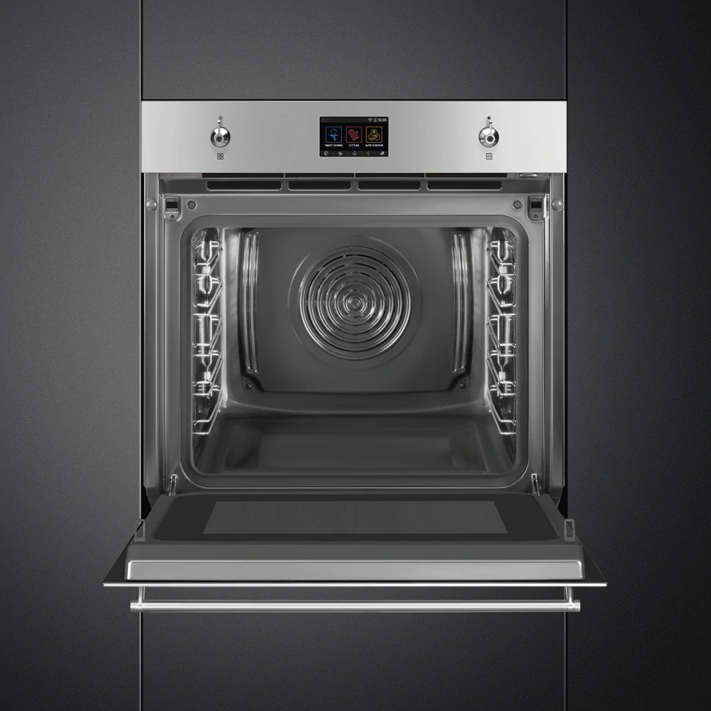 Vstavaná kombinovaná mikrovlnná rúra Smeg Classica Galileo Omnichef SO6303APX nerez