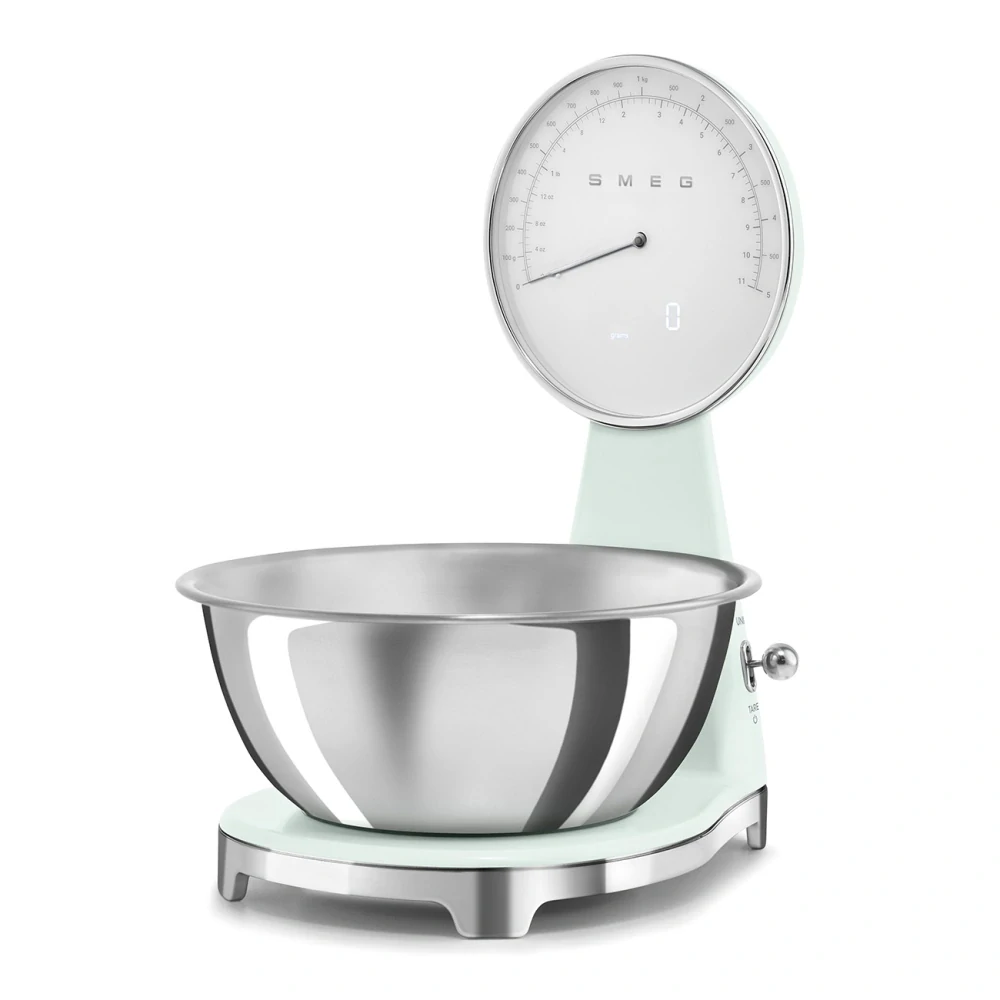Kuchynská váha s nerezovou miskou Smeg KSF01PGWW pastel zelená