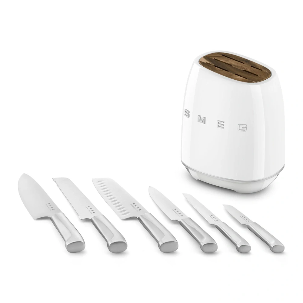 Smeg sada 6 nožov v bloku KBSF02WH biela