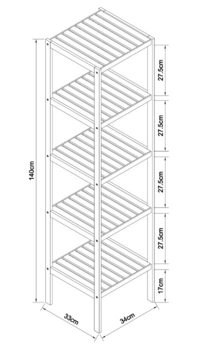 Schütte bambusová polica s 5 priehradkami ( BMBA02-REG51 )