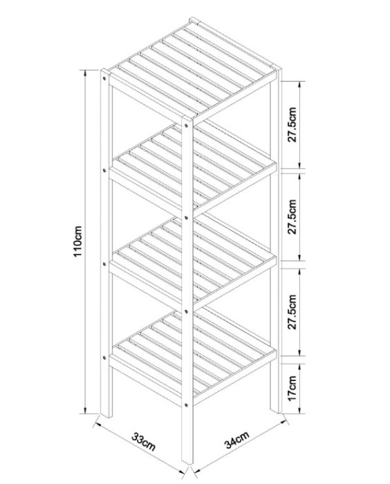 Schütte bambusová polica s 3 priehradkami ( BMBA02-REG31 )