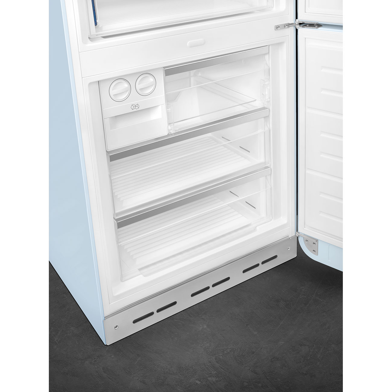 Kombinovaná chladnička s mrazničkou Smeg FAB38RPB5 pastel modrá pravý pánt