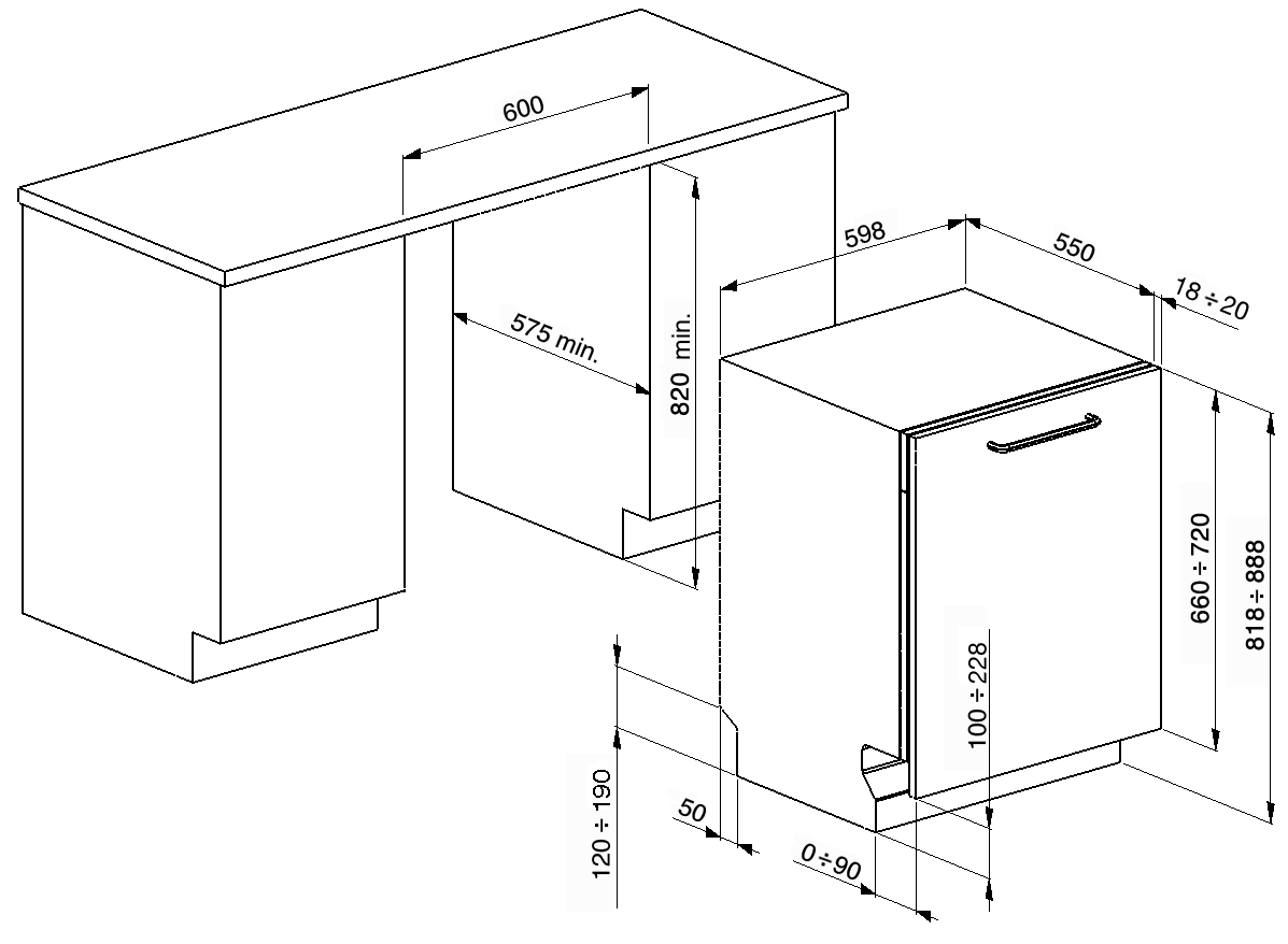 Vstavaná umývačka Smeg Universal ST211DS čierna