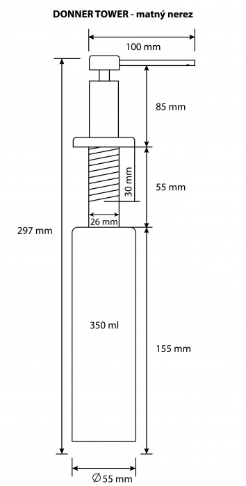 Donner Tower matný nerez