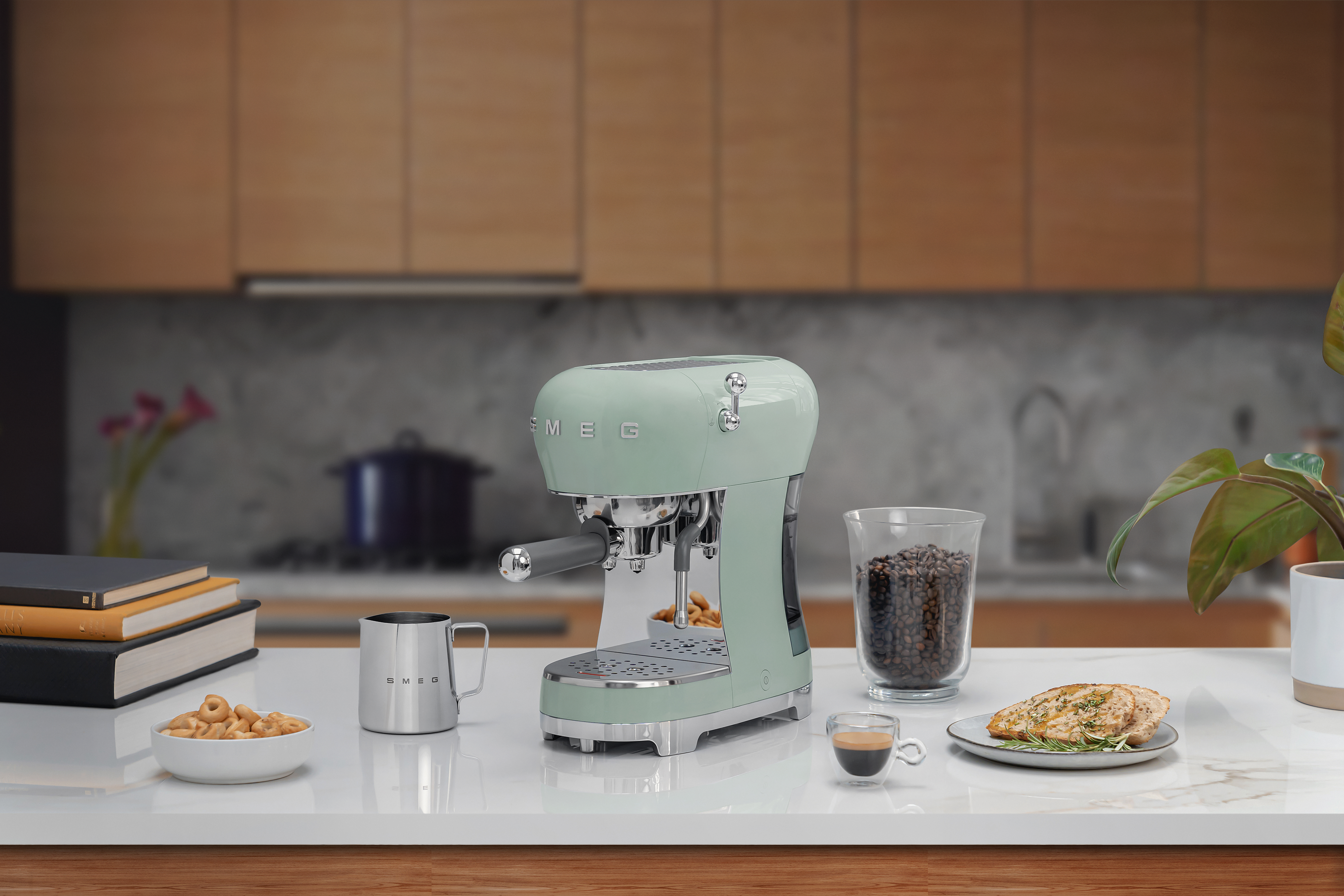 Espresso Kávovar Smeg ECF02PGEU pastel zelená