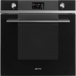 Vstavaná kombinovaná mikrovlnná rúra Smeg Linea Galileio SpeedwaveXL SO6102M2N čierna