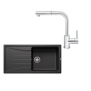 SET195 - Gránitový drez Blanco Sona XL 6 S antracit + Kuchynská batéria Rosan Zerro JZ38601 chróm